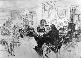 Wladimir Solowjow beim Vorlesen im Salon der Baronesse Barbara Uexkull von Hildenbandt