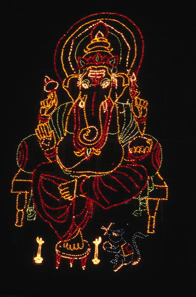 Illuminated Ganesh (mixed media)  from Indian School
