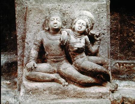 Relief of a Mithuna couple, from Cave 4 from Indian School
