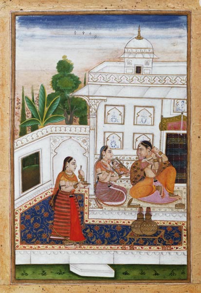 Vilaval Ragini: Woman at her Toilet, from a Ragamala, from Bikaner, Rajastan from Indian School