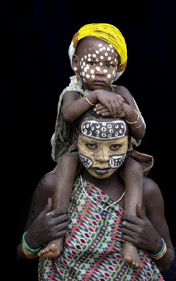 Mother and child of the Suri tribe