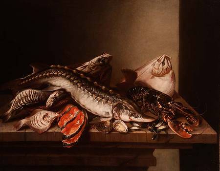 Still Life of Fish on a Table from Isaac van Duynen