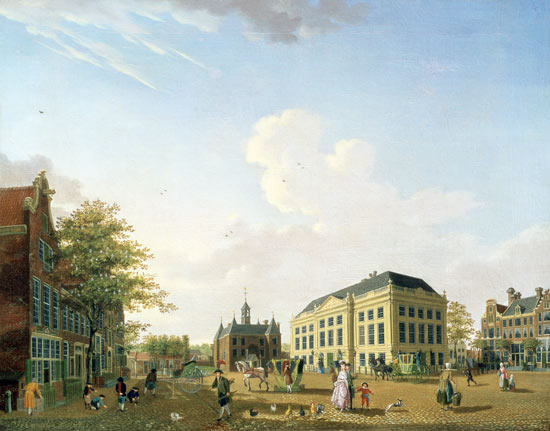 A View on the Leidse plein in Amsterdam from Isaak Ouwater