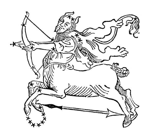 Sagittarius (the Centaur) an illustration from the 'Poeticon Astronomicon' by C.J. Hyginus, Venice from Italian pictural school