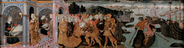 The Return of Ulysses, cassone panel, Sienese from Italian pictural school