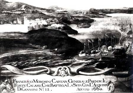 General Francesco Morosini (1618-94) Capturing Fort Calami, Crete from the Turks from Italian pictural school