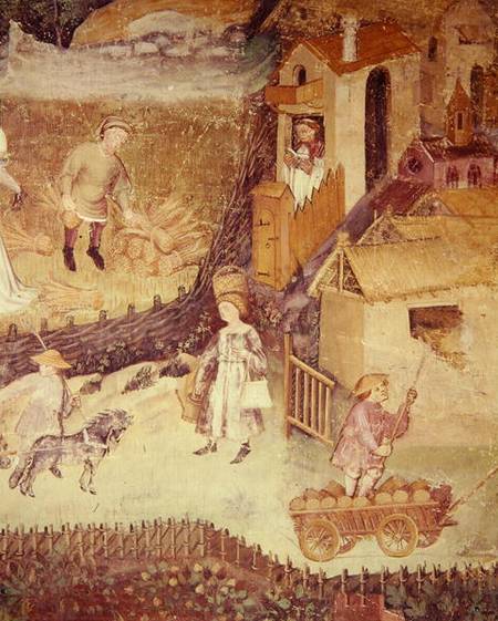 The Month of August, detail of a farm from Italian pictural school