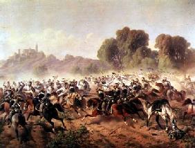 Detail of the Charge of the Battalion of Genova and Savoia Cavalry at the Volta Mountains