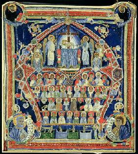 Historiated initial 'A' depicting The Last Judgement (vellum)