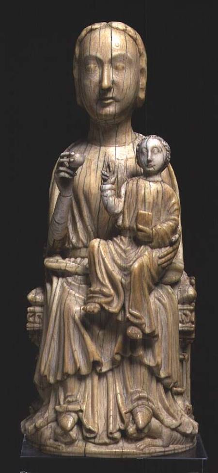 Virgin and Child, statuette from Italian pictural school