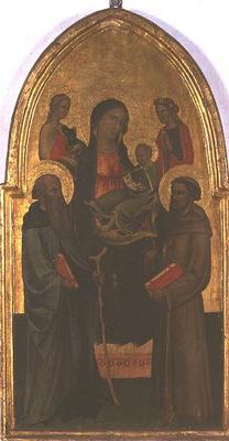 Madonna and Child with Saints (tempera on panel) from Italian School, (14th century)