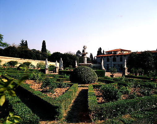 View of the Italian Garden, Villa di Castello (photo) from Italian School, (15th century)