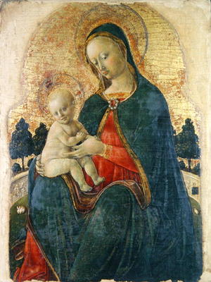 Madonna and Child in a Garden, Venetian Painter (panel) from Italian School, (15th century)