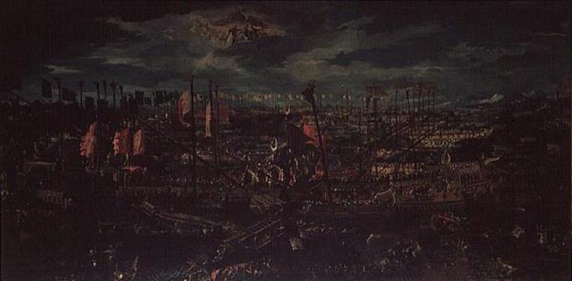 The Battle of Lepanto, 7th October 1571 from Italian School, (16th century)
