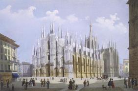 Milan Cathedral from 'Views of Milan and its Environs' (colour litho)