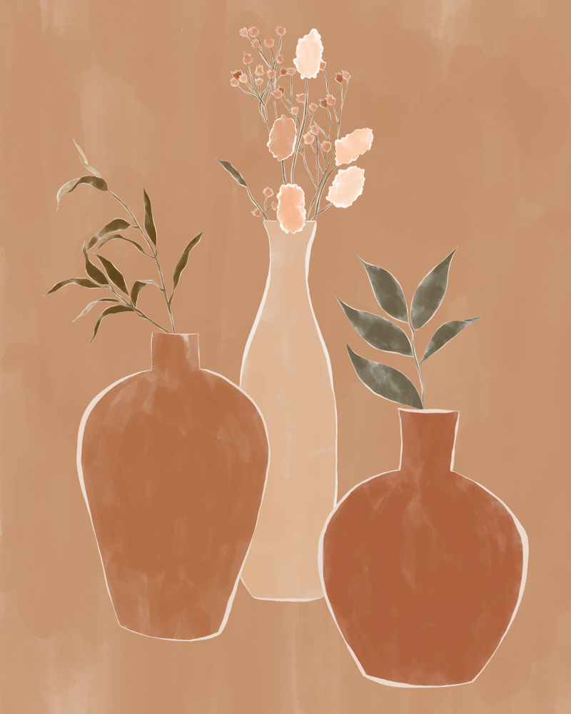 Set of Flower Vases from Ivy Green Illustrations