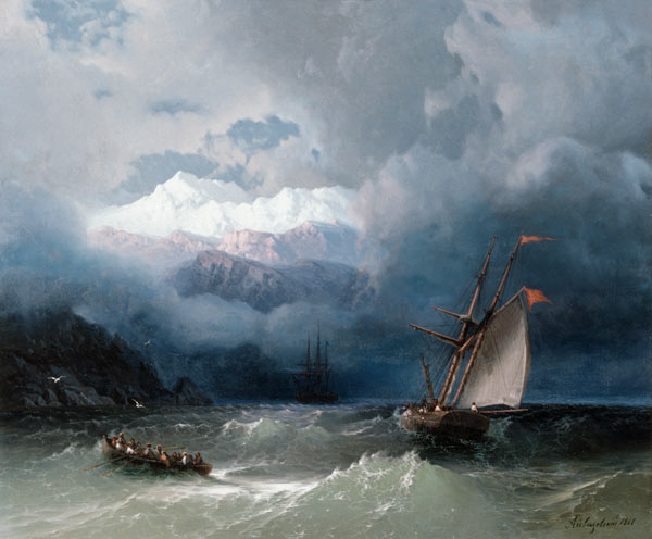 Shipping in Stormy Sea from Iwan Konstantinowitsch Aiwasowski