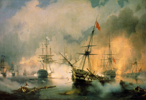 Sea battle of Navarino from Iwan Konstantinowitsch Aiwasowski