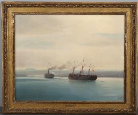 Capture of the Turkish Troopship "Mersina" by the Steamer "Russia" on 13 December 1877