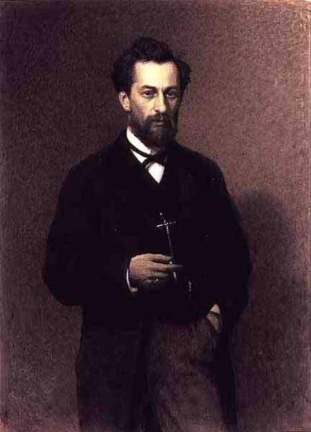 Portrait of Mikhail Konstantinovich Klodt (1832-1902) from Iwan Nikolajewitsch Kramskoi