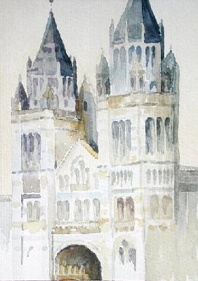 Main Entrance of The Natural History Museum, London, Daytime, 1994 (w/c on paper) 