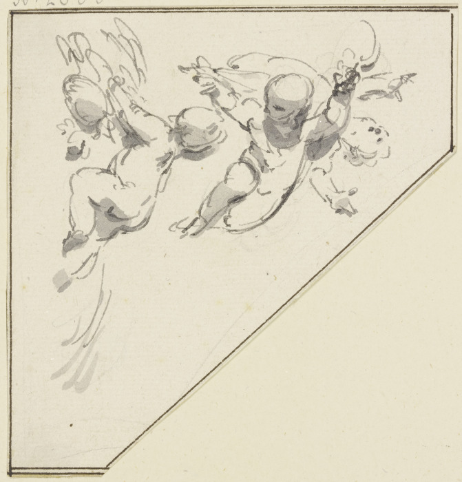 Hovering cupids from Jacob de Wit