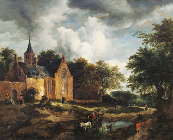 Landscape with an old church from Jacob Isaacksz van Ruisdael