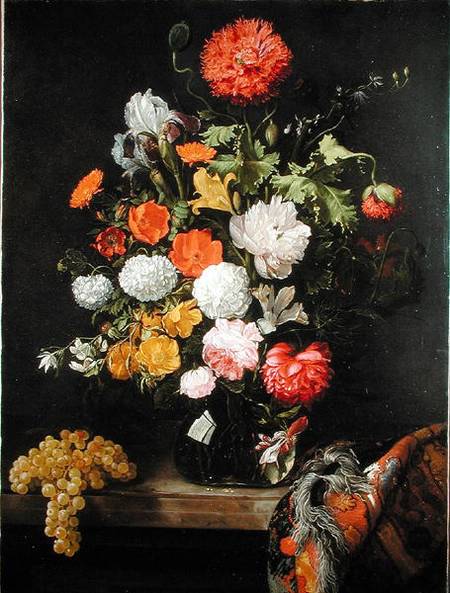 Still life of Flowers and grapes from Jacob Rootius