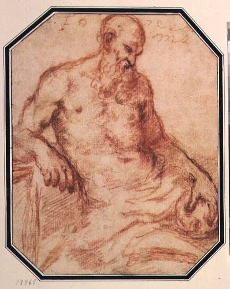 St. Jerome (sanguine) from Jacopo Bassano