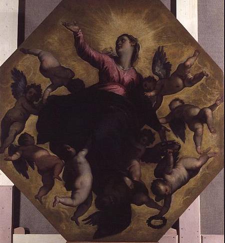 Madonna Carried by Angels (ceiling fresco) from Jacopo Palma il Giovane