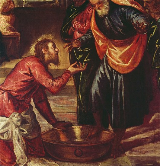 Christ Washing the Feet of the Disciples (detail of 69587) from Jacopo Robusti Tintoretto