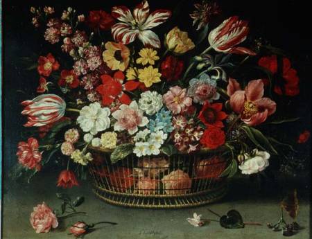 A Basket of Flowers from Jacques Linard