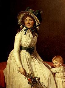 Portrait of the madam Sérizat with her son from Jacques Louis David