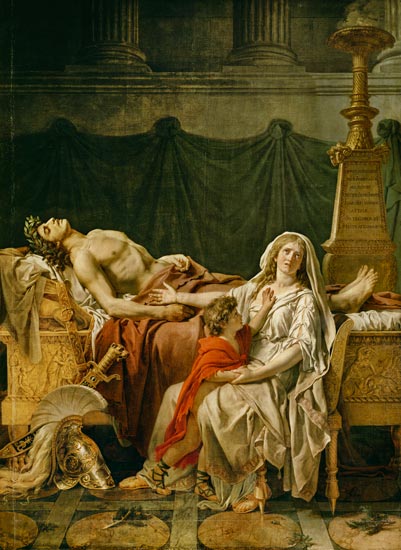 The mourning of the Andromache from Jacques Louis David