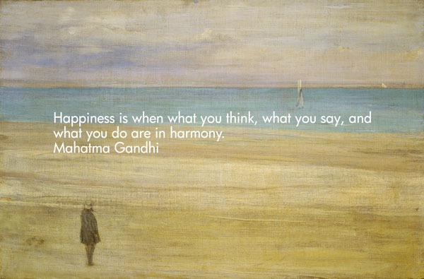 Harmonie in Blau und Silber - Trouville mit Worten von Mahatma Gandhi from James Abbott McNeill Whistler