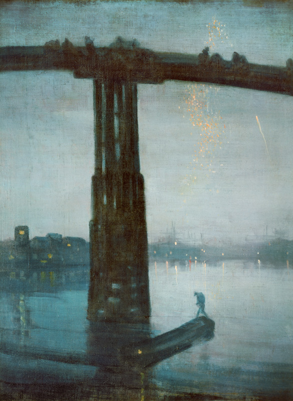 The old Battersea bridge -- nocturne blue and gold from James Abbott McNeill Whistler
