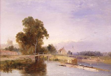 Barge by Lock Gate, Windsor Beyond from James Baker Pyne