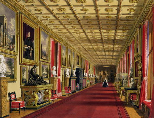 South Corridor, Windsor Castle, 1838 (chromolitho) from James Baker Pyne