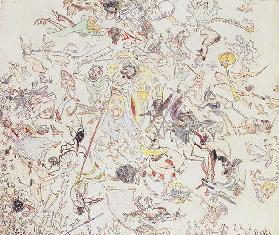 Devils beating angels and archangels, 1888, by James Ensor (1860-1949). Belgium, 19th century.