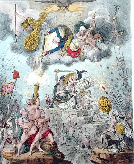 Confederated Coalition, or The Giants Storming Heaven, published by Hannah Humphrey in 1804 (etching from James Gillray