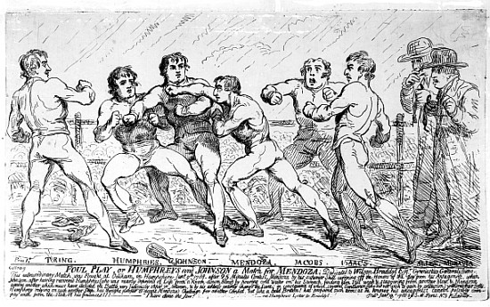 The Famous Battle Between Richard Humphreys and Daniel Mendoza, January 9th 1788 from James Gillray