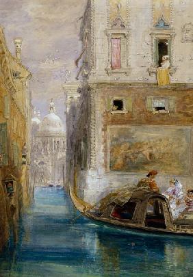 The Gondola, Venice, with Santa Maria della Salute in the Distance, 1865 (w/c