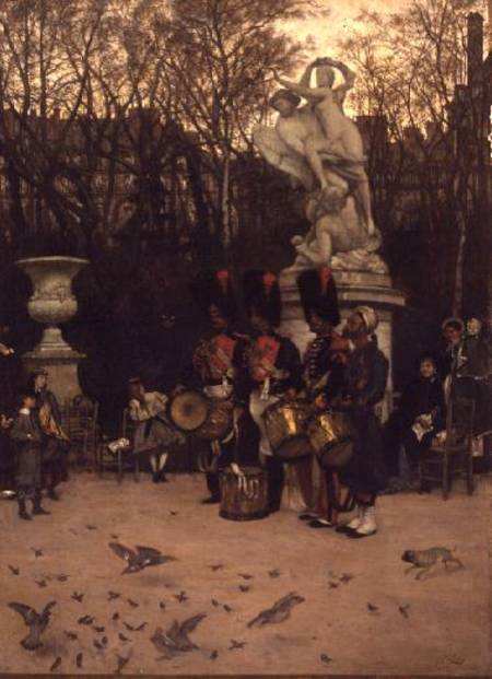 Beating the Retreat in the Tuileries Gardens from James Jacques Tissot