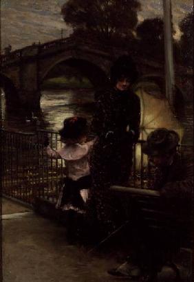 Portrait of the Artist with Mrs.Kathleen Newton and her niece, Lilian Hervey, by the Thames at Richm