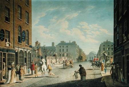 Capel Street with the Royal Exchange, Dublin from James Malton