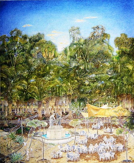 The Pensioner''s Chess Tournament in the Botanic Garden, 2001 (oil on canvas)  from  James  Reeve