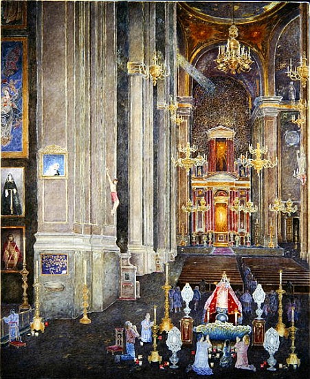 Veneration of the Virgen del Rosario, the Convent of San Domingo, 2001 (oil on canvas)  from  James  Reeve