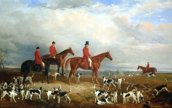 Samuel A. Reynell, Master of the Meath Hunt, with Archerstown in the distance from James Walsham Baldock