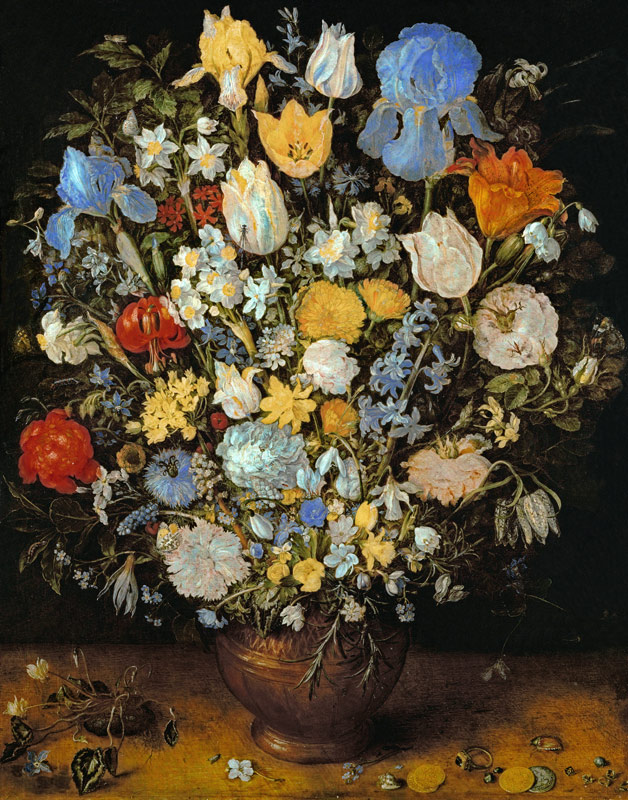 Bouquet of flowers into clay vase from Jan Brueghel d. Ä.