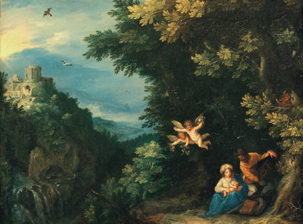Flight to Egypt/ Brueghel & Rottenhammer from Jan Brueghel d. J.